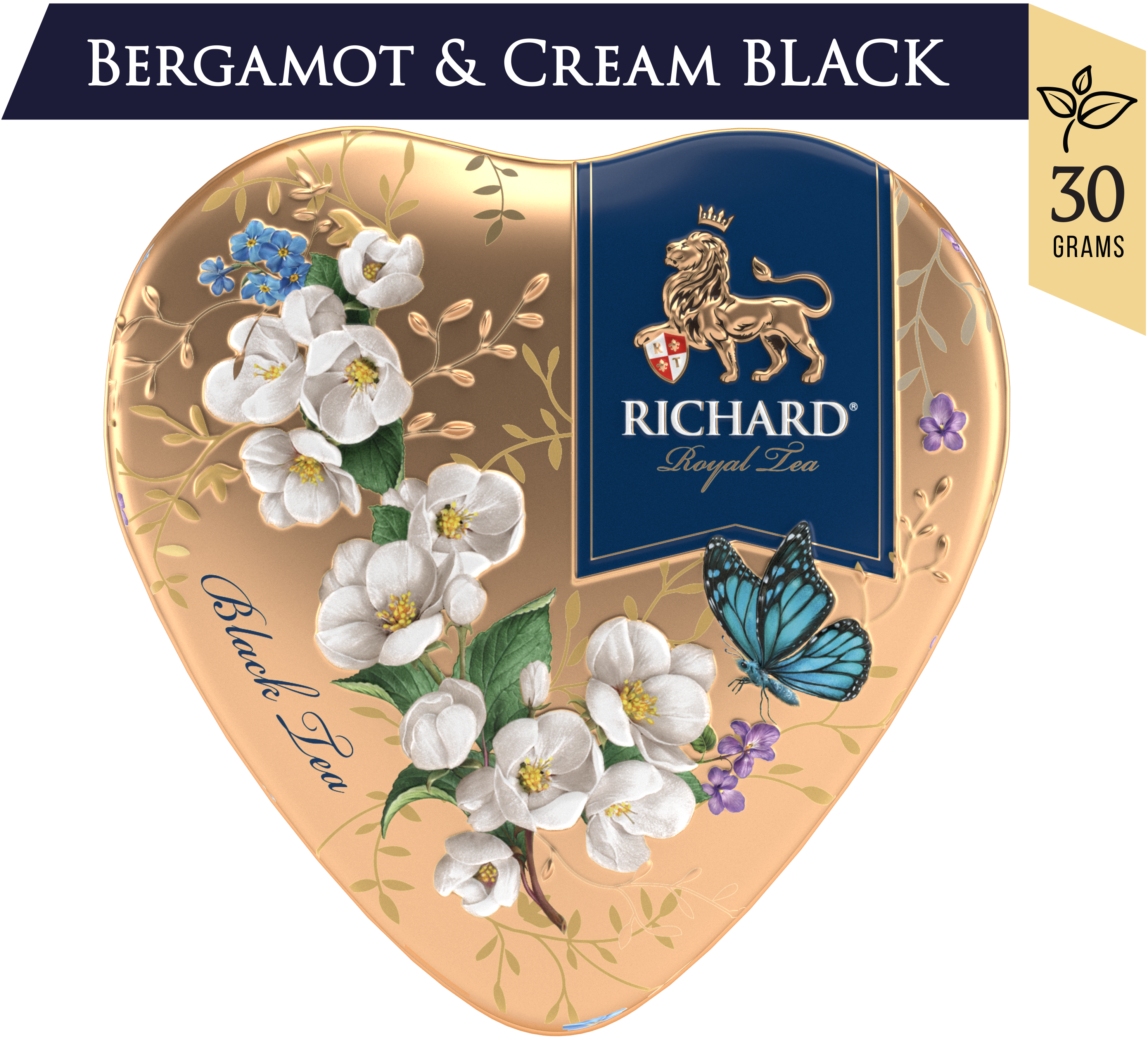 Richard Royal Szív, ízesített fekete tea, szálas, 30gr GOLD