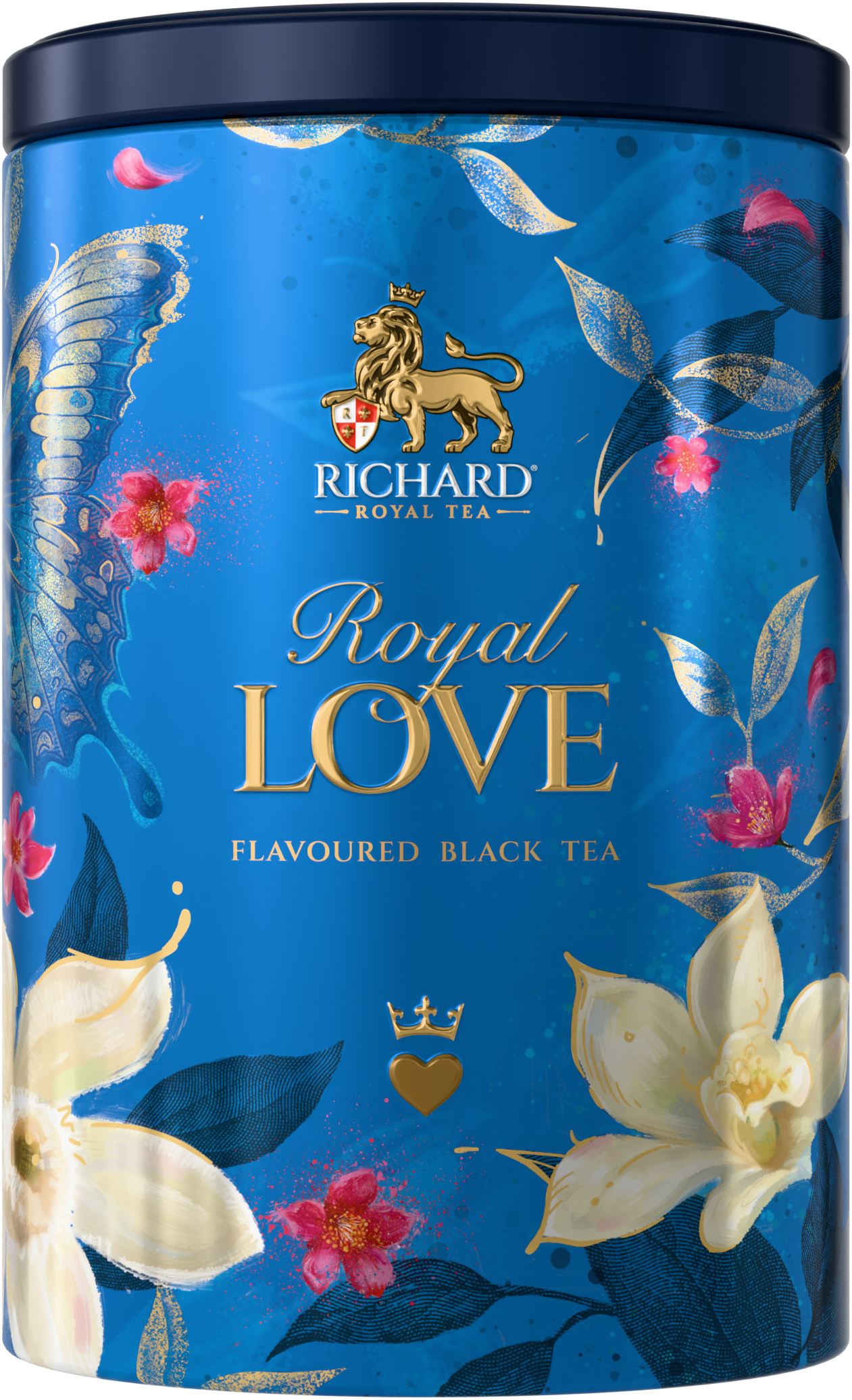 Richard Royal Szerelem ízesített szálas fekete tea, 80g BLUE fémdobozban Richard Royal Tea