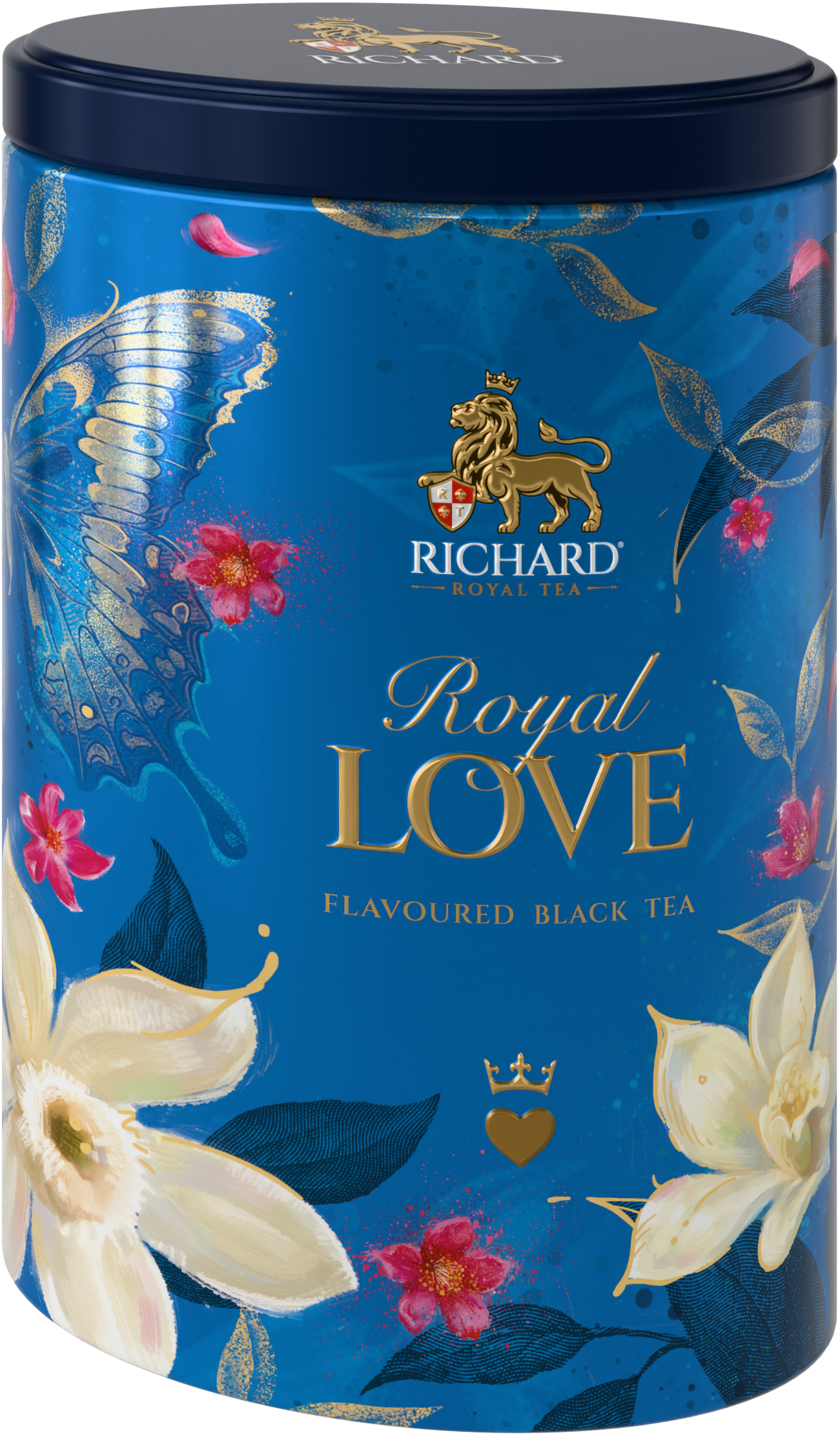 Richard Royal Szerelem ízesített szálas fekete tea, 80g BLUE fémdobozban Richard Royal Tea