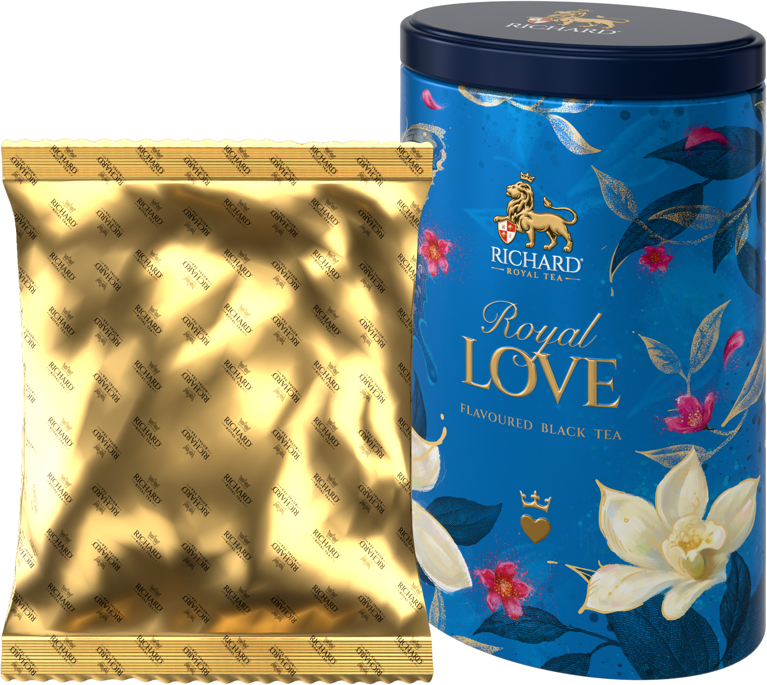 Richard Royal Szerelem ízesített szálas fekete tea, 80g BLUE fémdobozban Richard Royal Tea