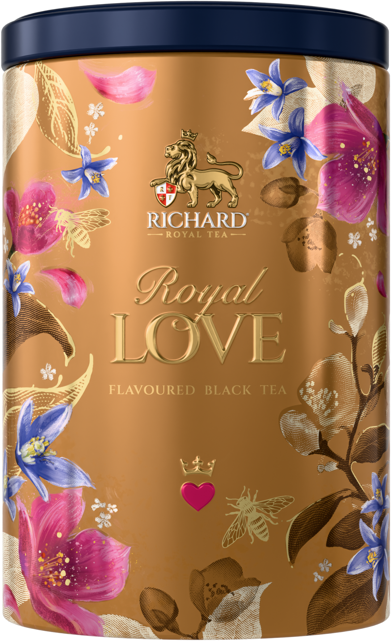 Richard Royal Szerelem ízesített szálas fekete tea, 80g GOLD fémdobozban Richard Royal Tea