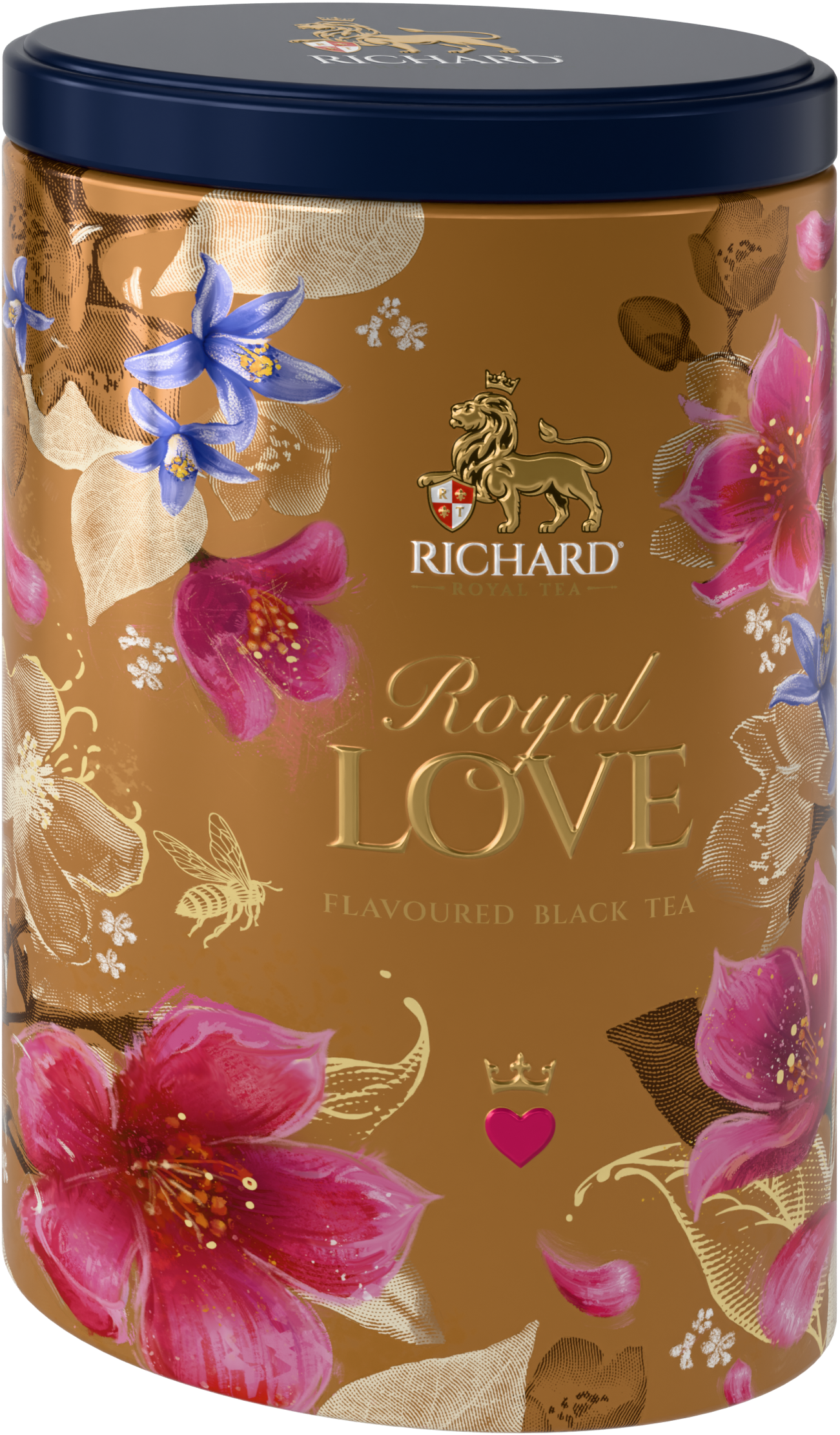 Richard Royal Szerelem ízesített szálas fekete tea, 80g GOLD fémdobozban Richard Royal Tea
