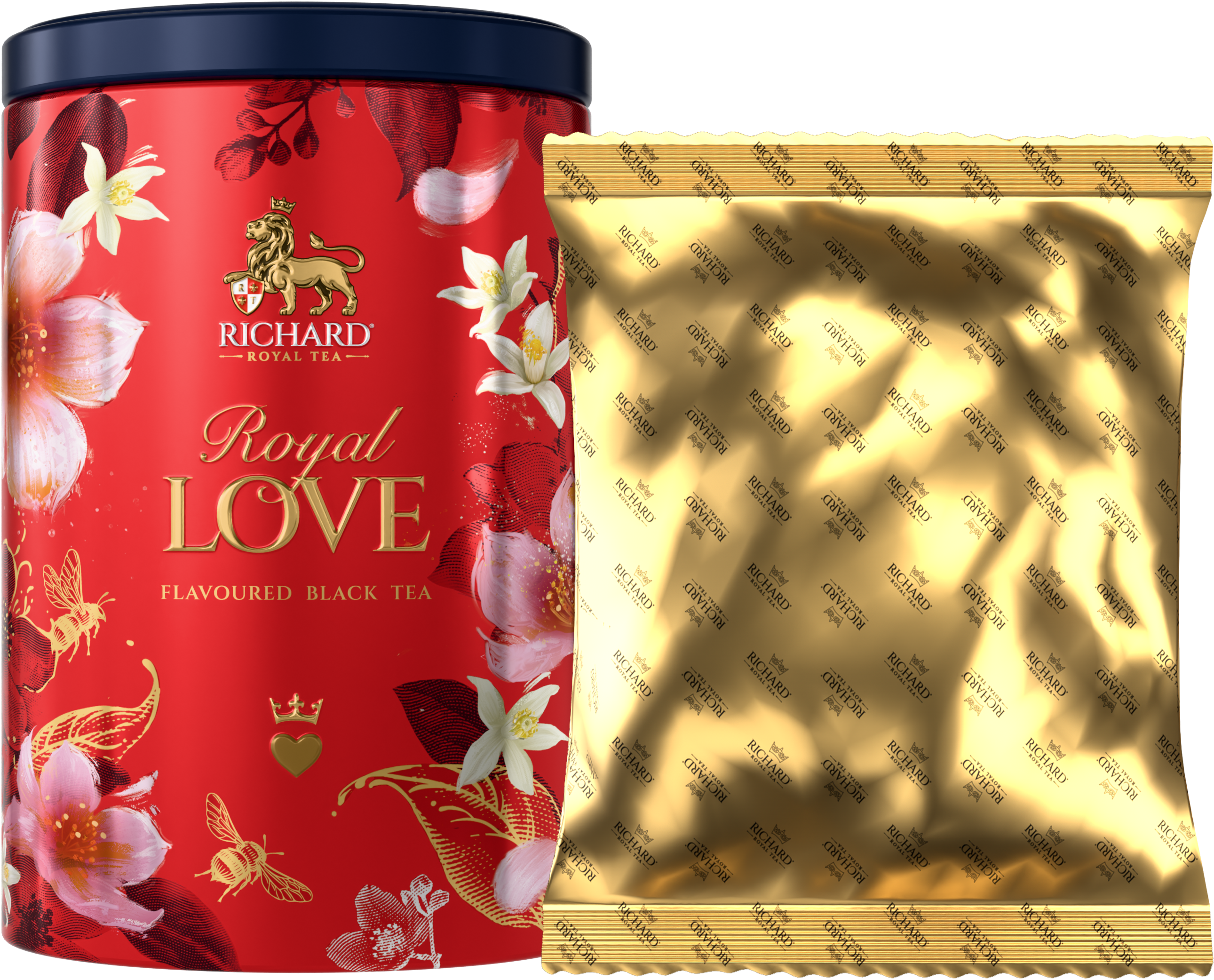 Richard Royal Szerelem ízesített szálas fekete tea, 80g RED fémdobozban Richard Royal Tea