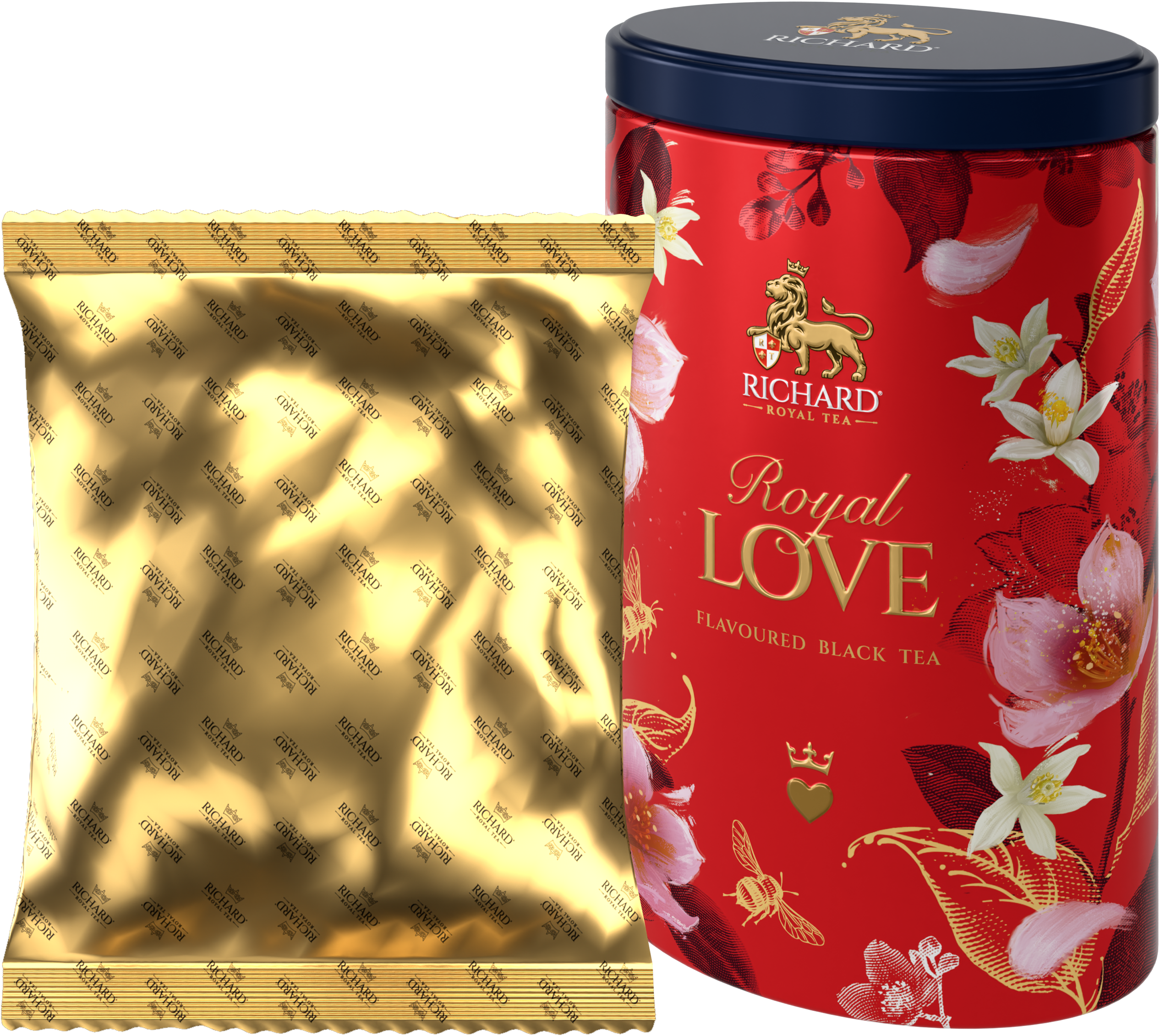 Richard Royal Szerelem ízesített szálas fekete tea, 80g RED fémdobozban Richard Royal Tea