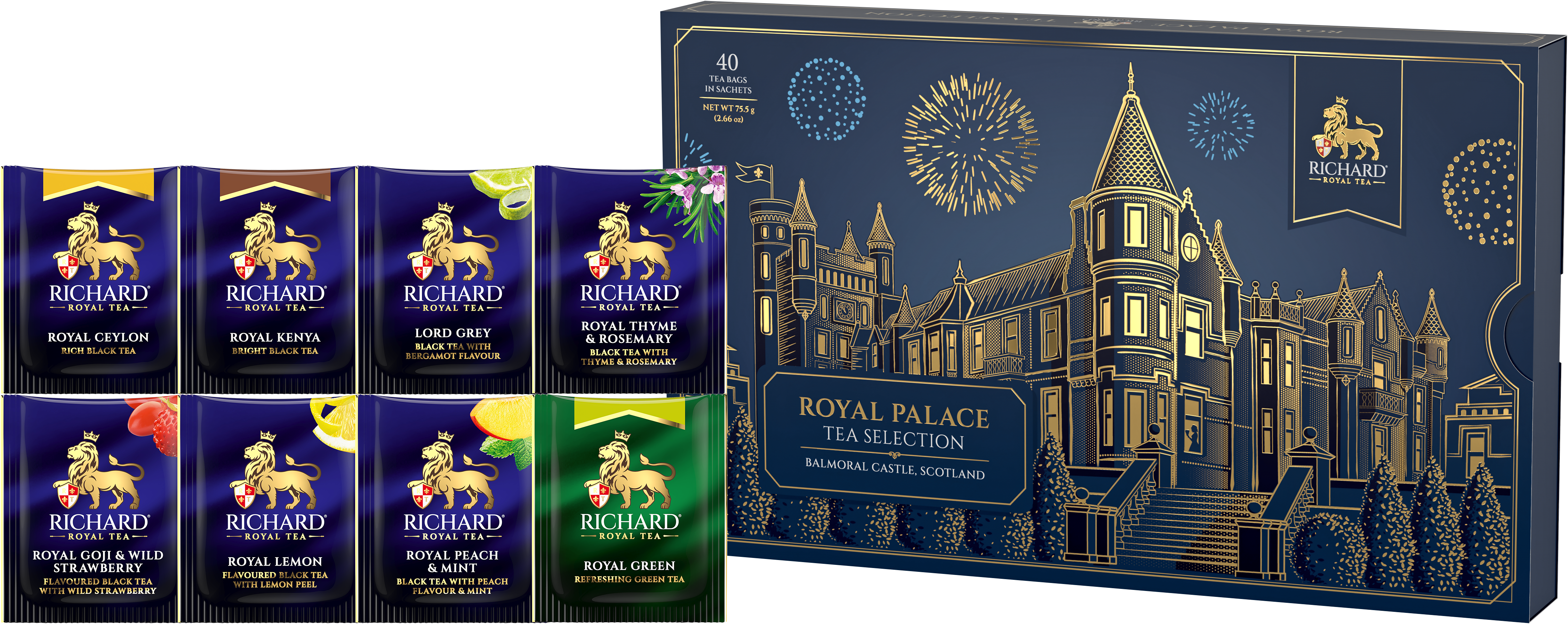 Richard Royal Palota filteres tea-válogatás, 75,5gr BLUE - Balmoral Richard Tea