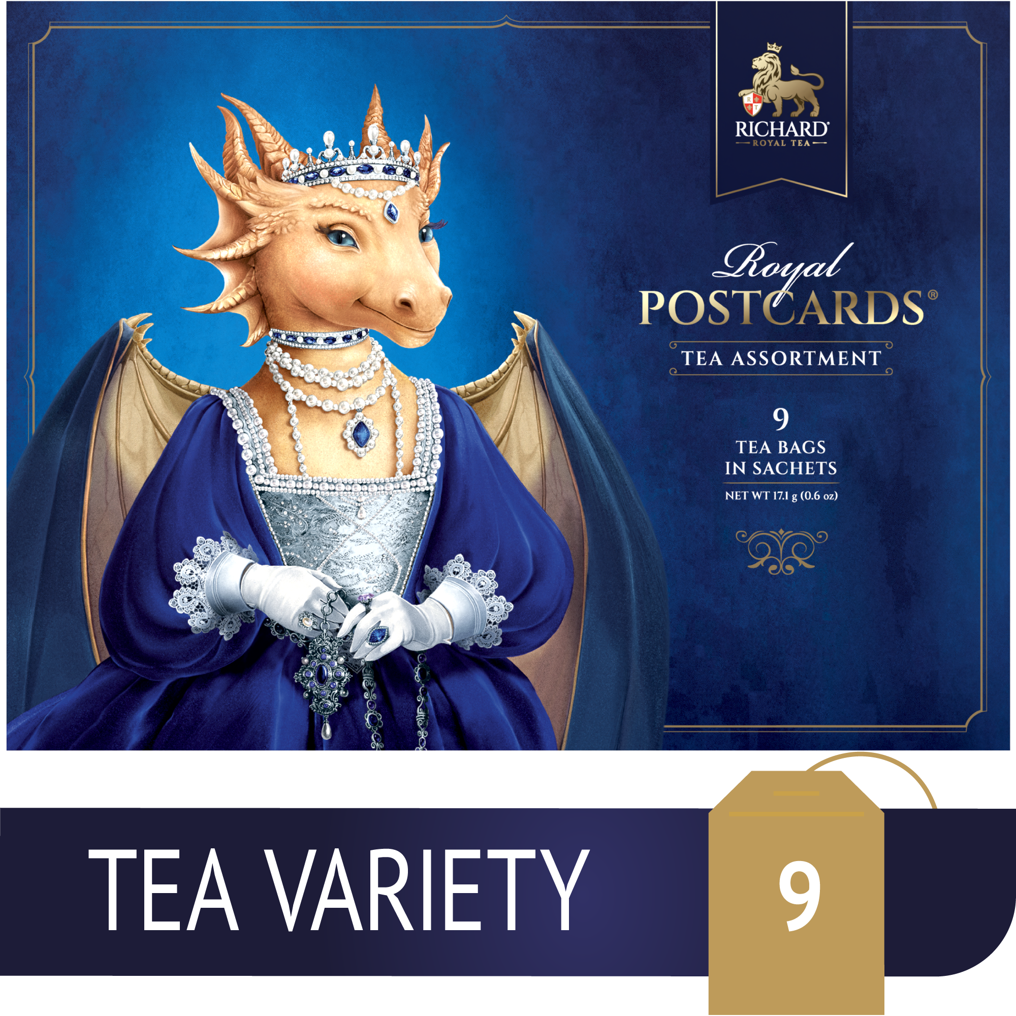 Richard Royal Királyi Képeslap, Sárkány Királynő, filteres fekete tea-válogatás, 17,1g