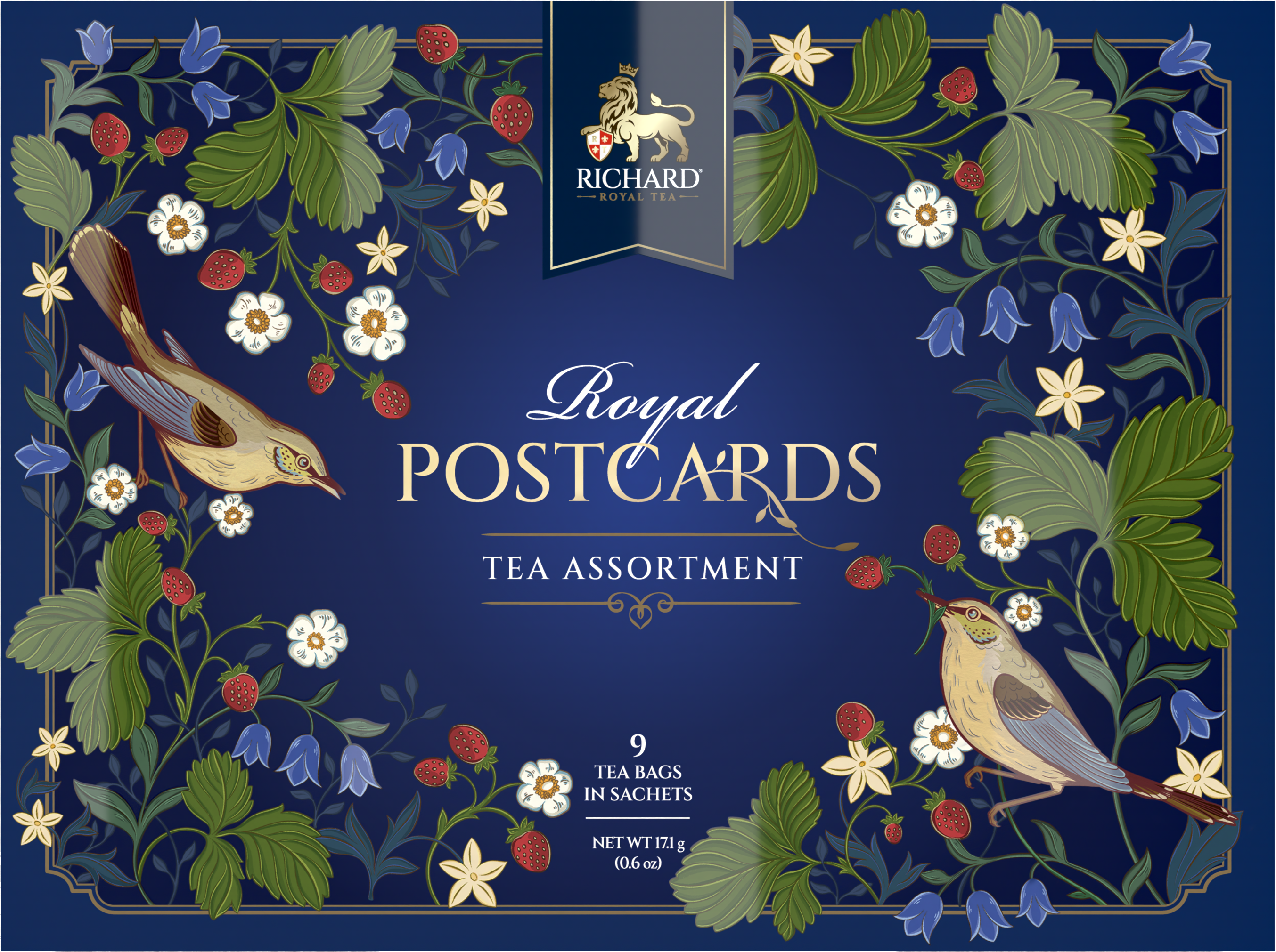 Richard Royal Képeslap  filteres fekete teaválogatás 2024, 17,1g KÉK Richard Royal Tea
