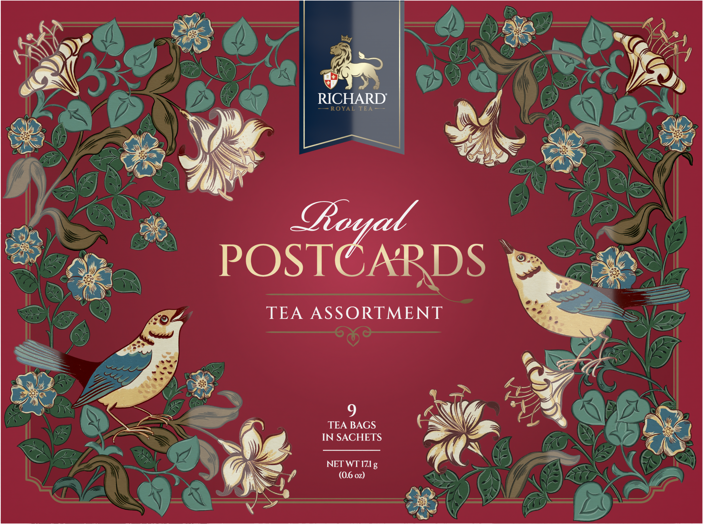 Copy of Richard Royal Képeslap  filteres fekete teaválogatás 2024, 17,1g PIROS Richard Royal Tea