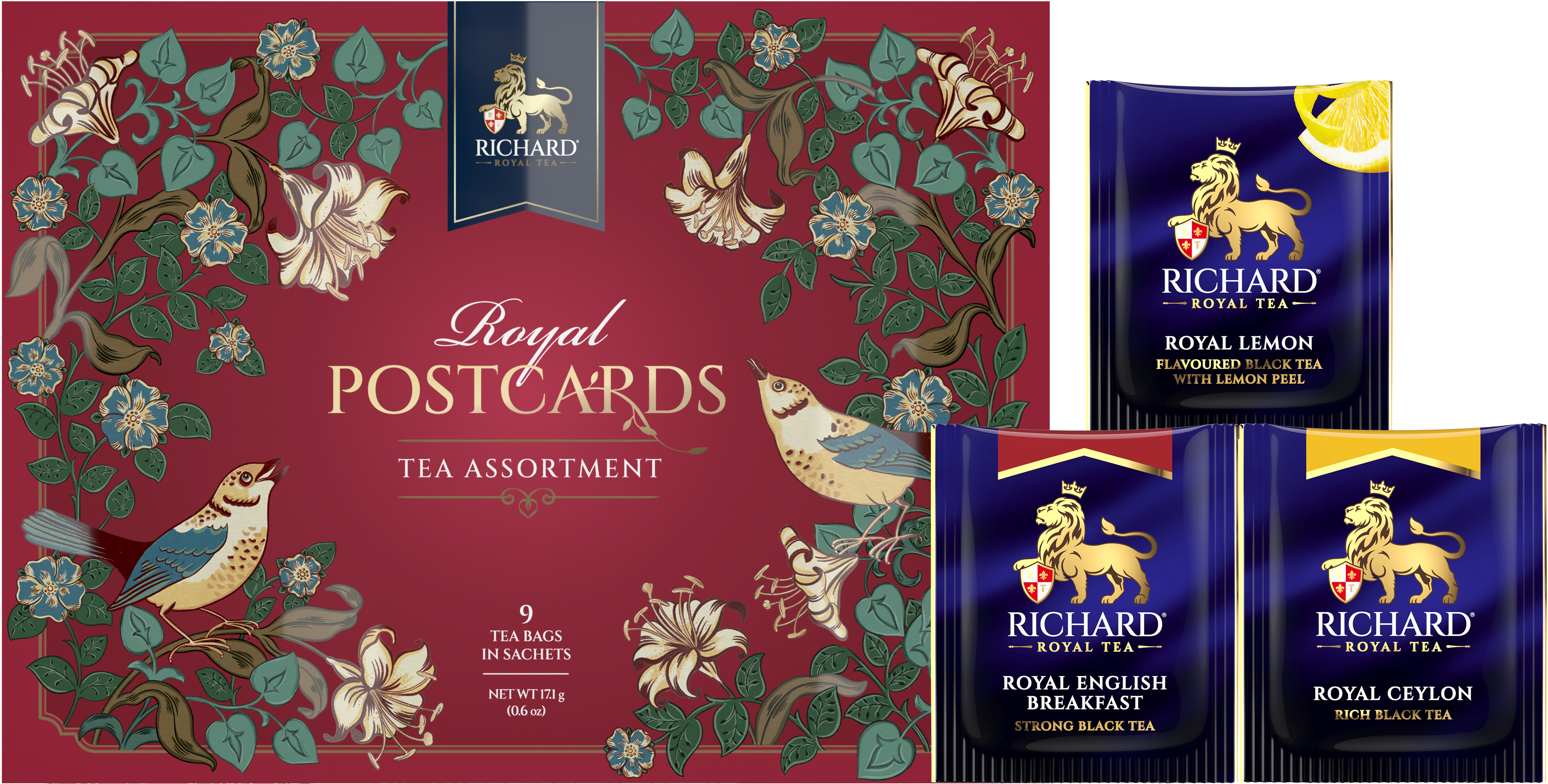 Copy of Richard Royal Képeslap  filteres fekete teaválogatás 2024, 17,1g PIROS Richard Royal Tea