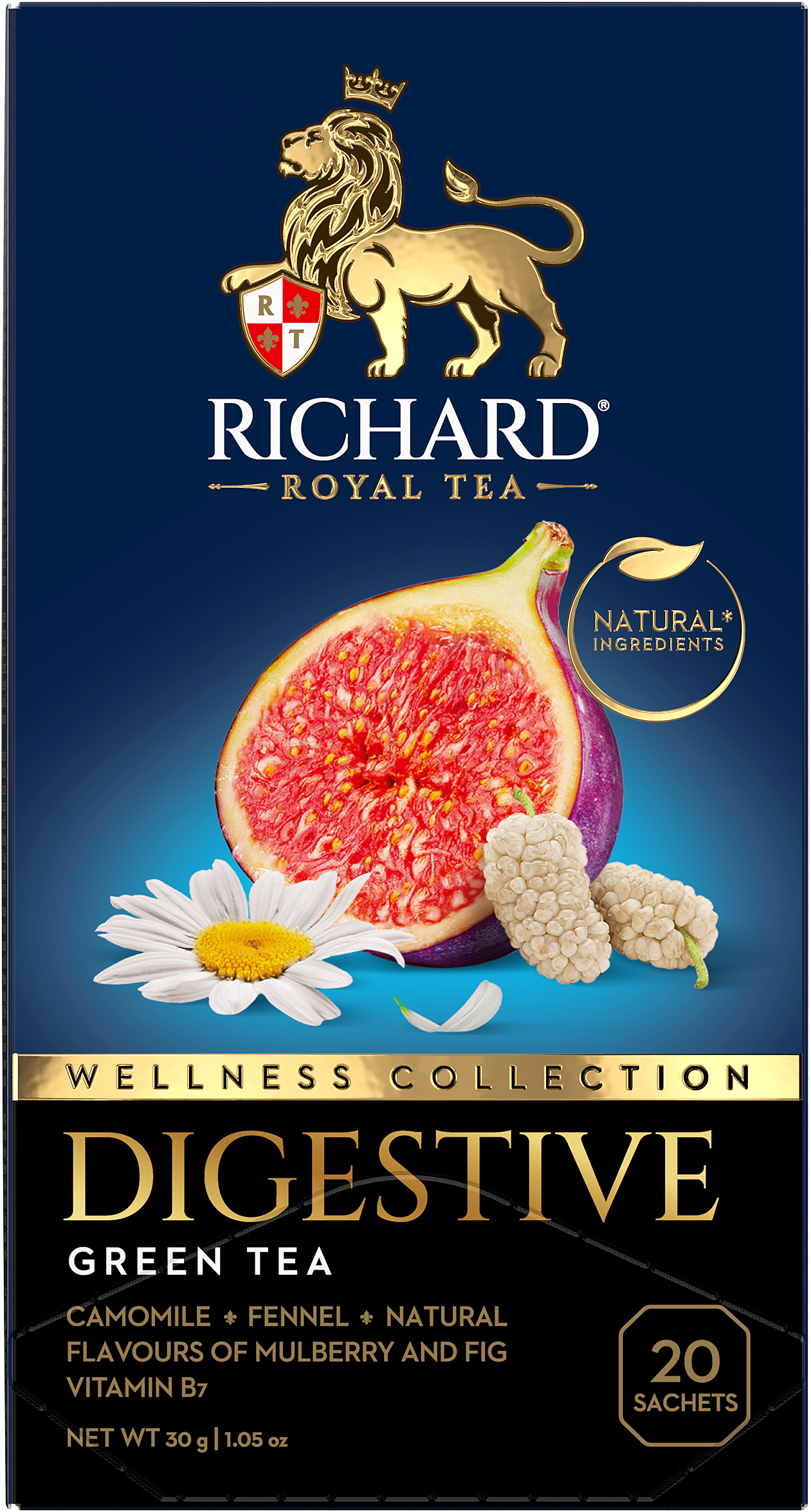 Richard Royal Wellness Collection Digestive ízesített zöld tea, 20 filter
