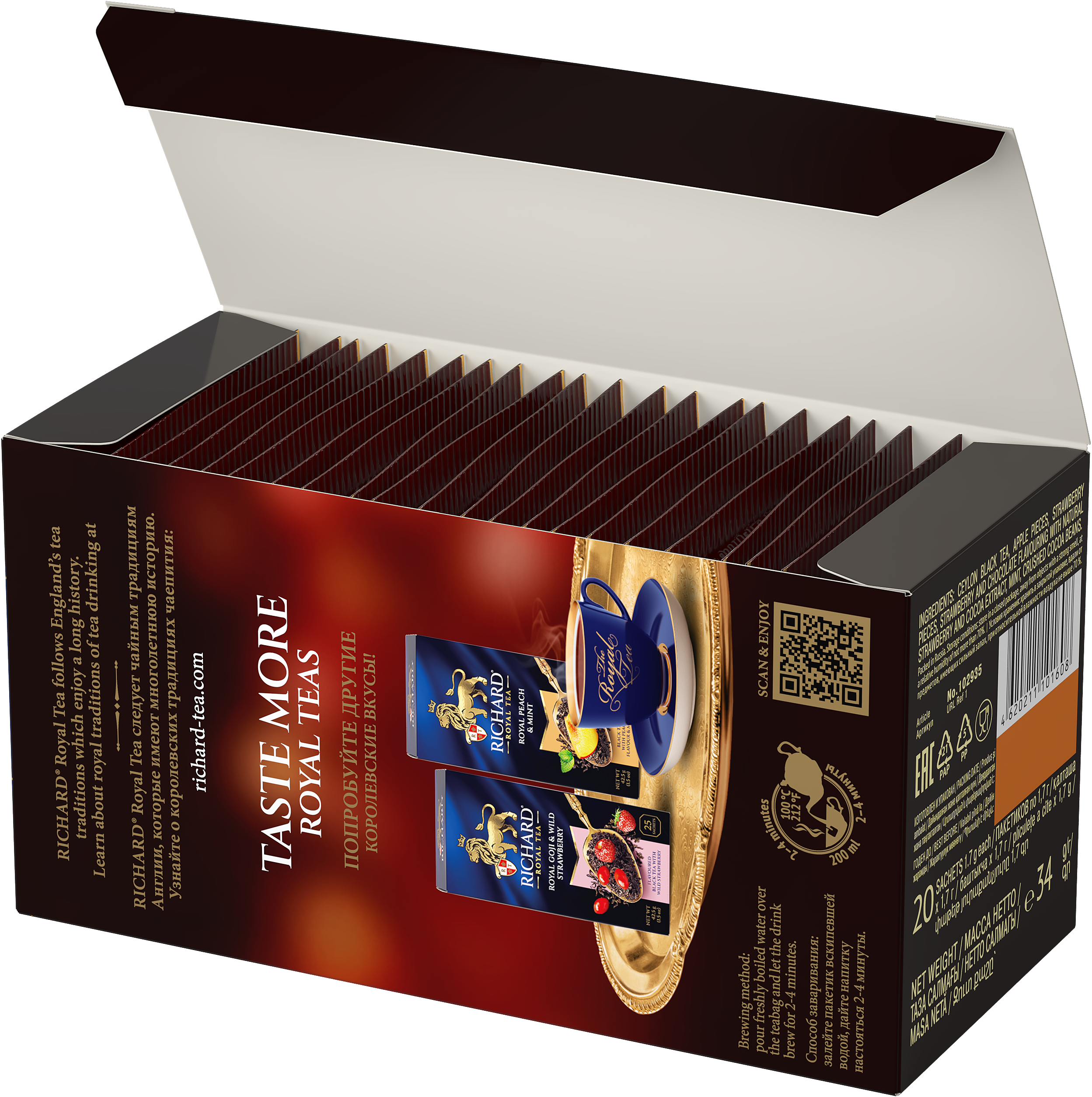 Richard Royal Strawberry & Chocolate ízesített fekete tea, 20 filter x 1,7g Richard Royal Tea