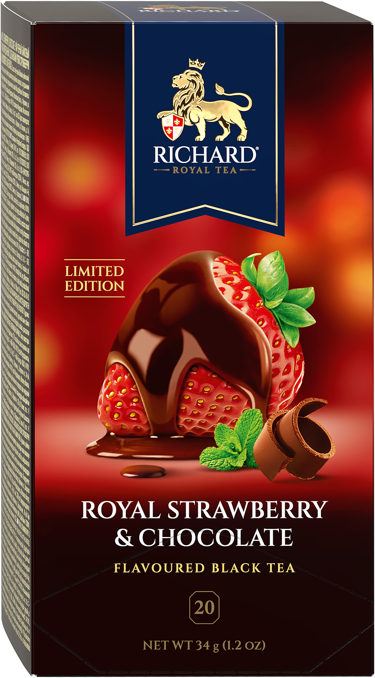 Richard Royal Strawberry & Chocolate ízesített fekete tea, 20 filter x 1,7g Richard Royal Tea