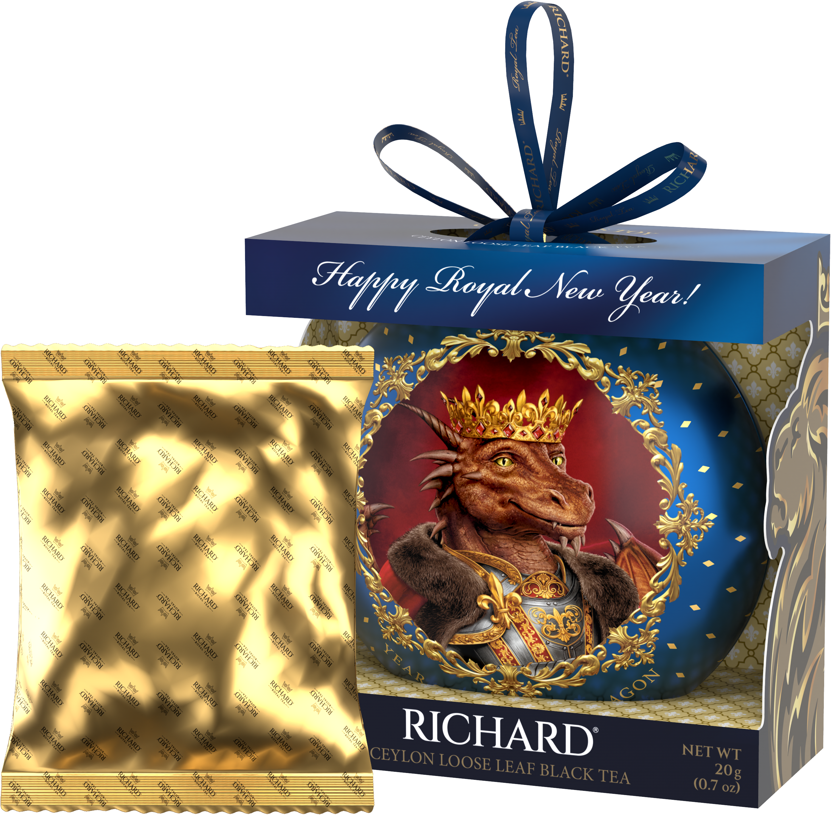 Richard Royal A Sárkány Éve, Sárkány Király, szálas fekete tea fémdobozban, 20g
