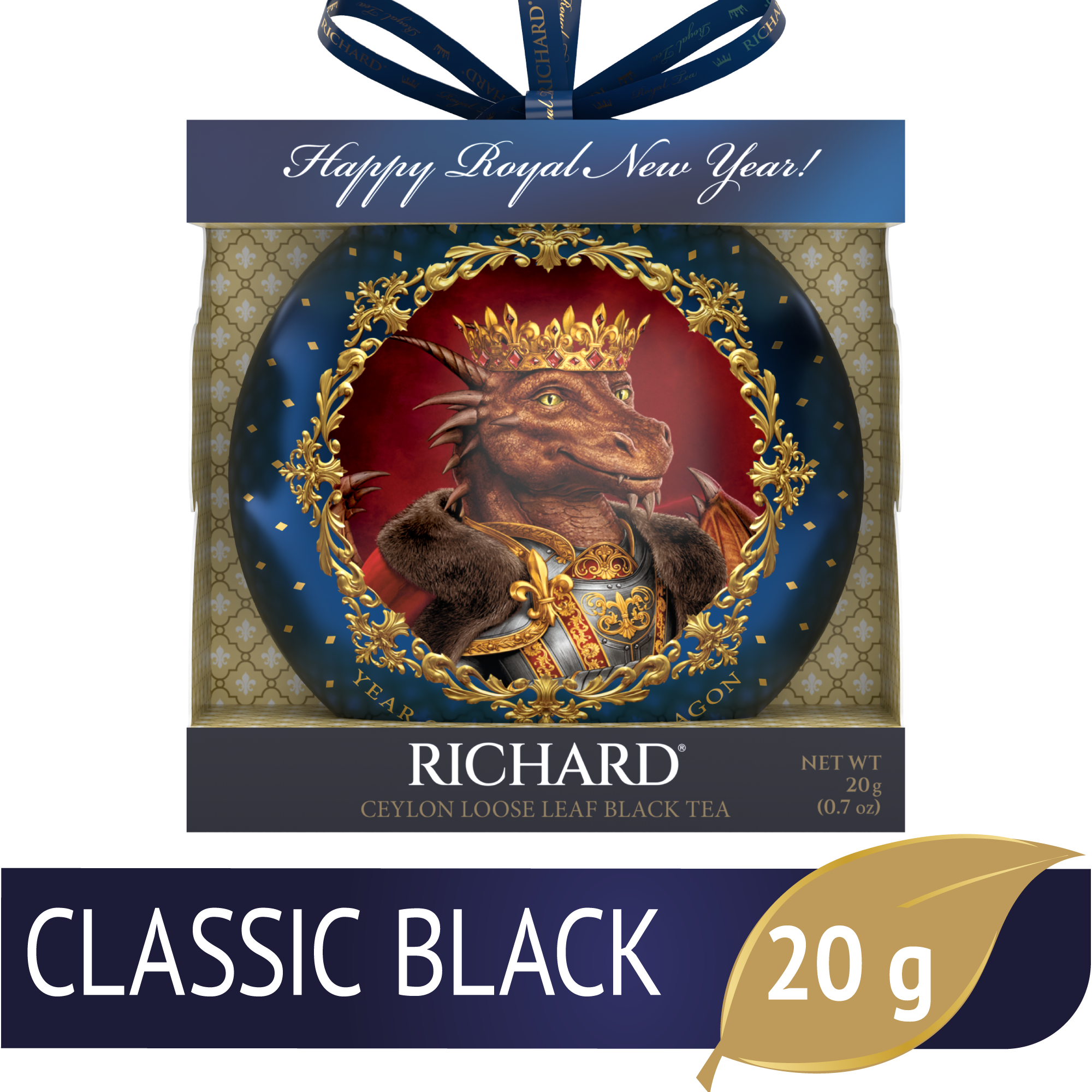 Richard Royal A Sárkány Éve, Sárkány Király, szálas fekete tea fémdobozban, 20g