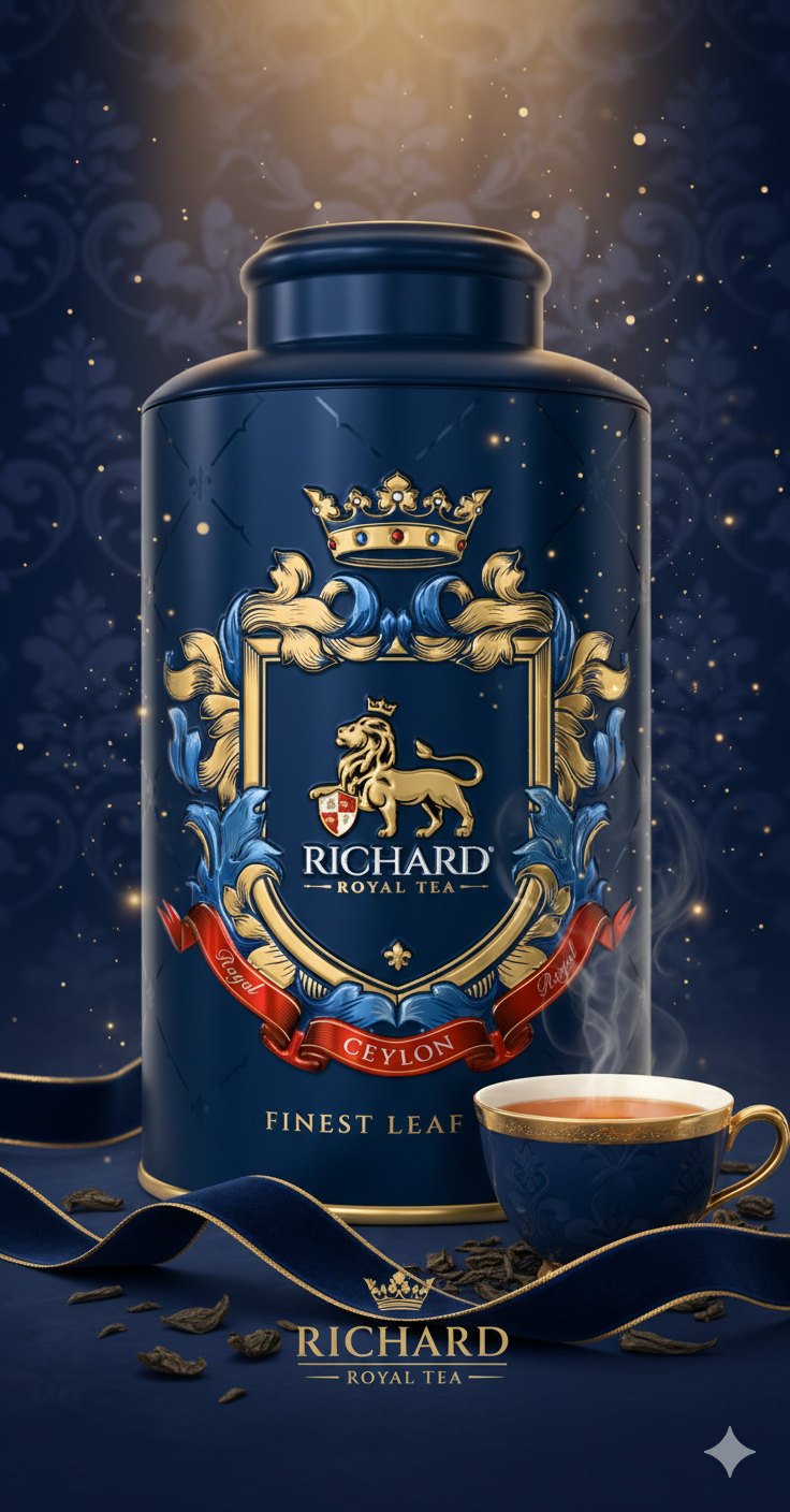 Richard Royal Ceylon, prémium fémdobozos szálas tea, 180g Richard Royal Tea