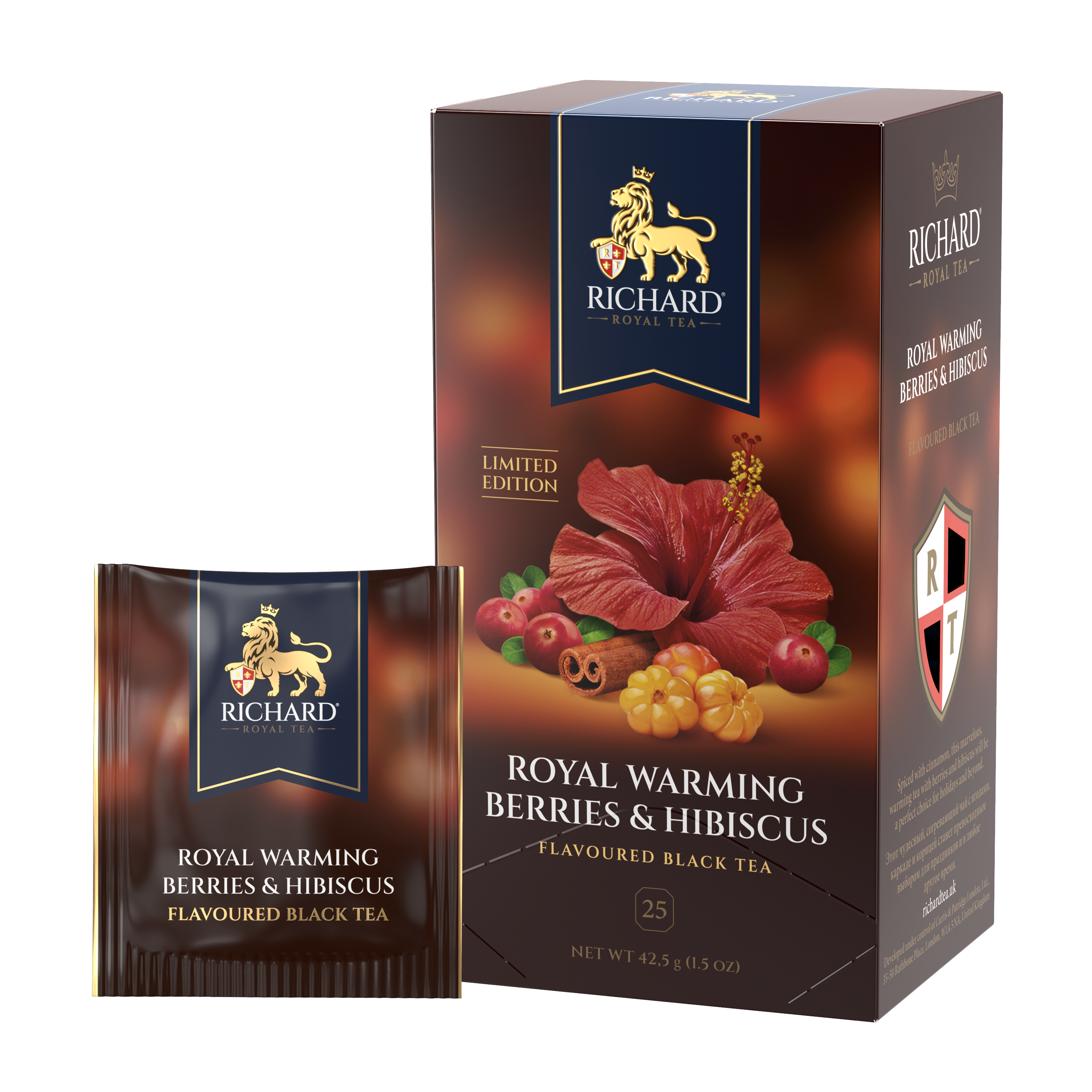 Richard Royal Melengető Bogyók & Hibiszkusz ízesített fekete tea, 25 filter