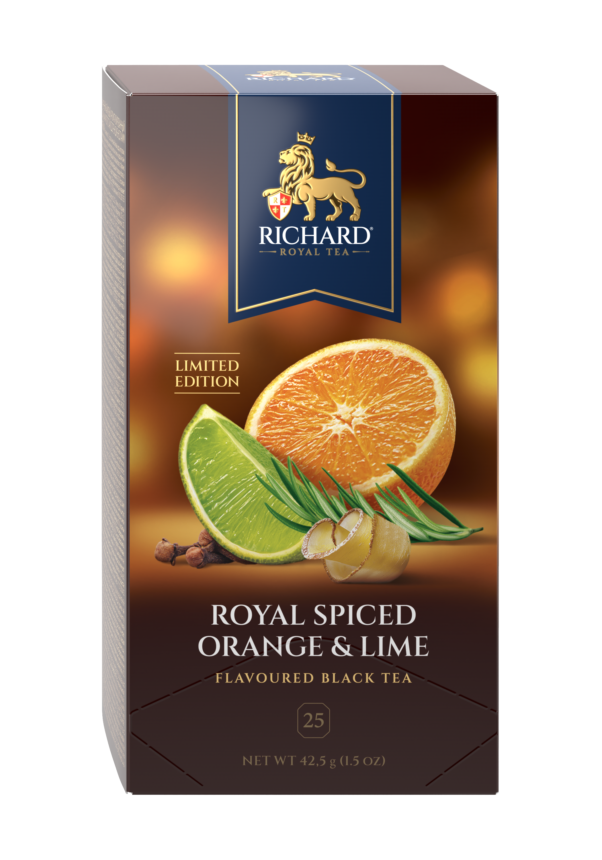 Richard Royal Fűszeres Narancs & Lime ízesített fekete tea, 25 filter