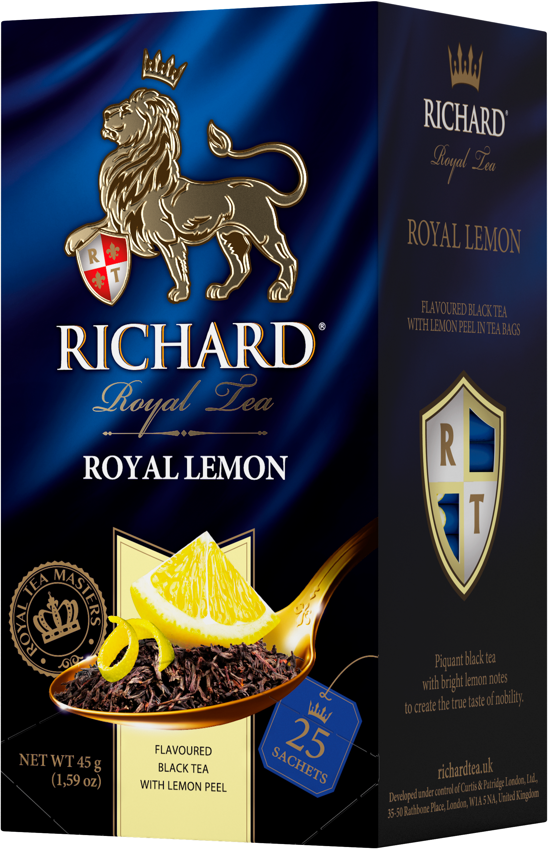 Richard Royal Citrom, ízesített fekete tea, filteres, 45g - RichardTeavn - vásároljon a 899.00 Ft