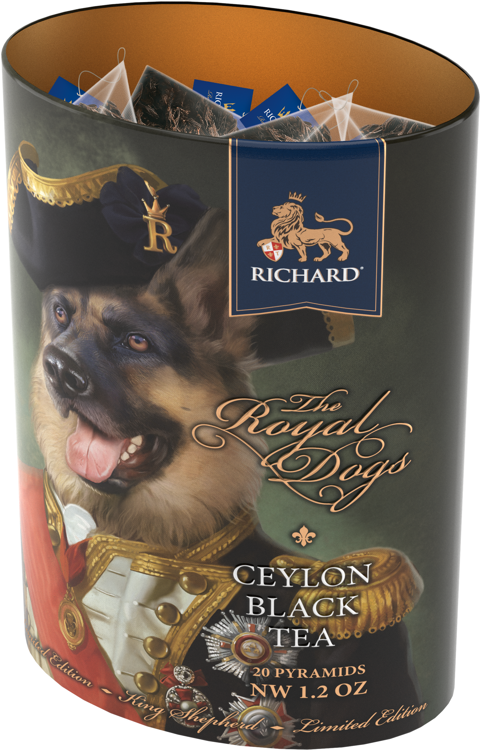 Richard Royal Kutyák, fekete tea, 34g, 20 piramis-filterben, King Shepherd - RichardTeavn - vásároljon a 2990.00 Ft