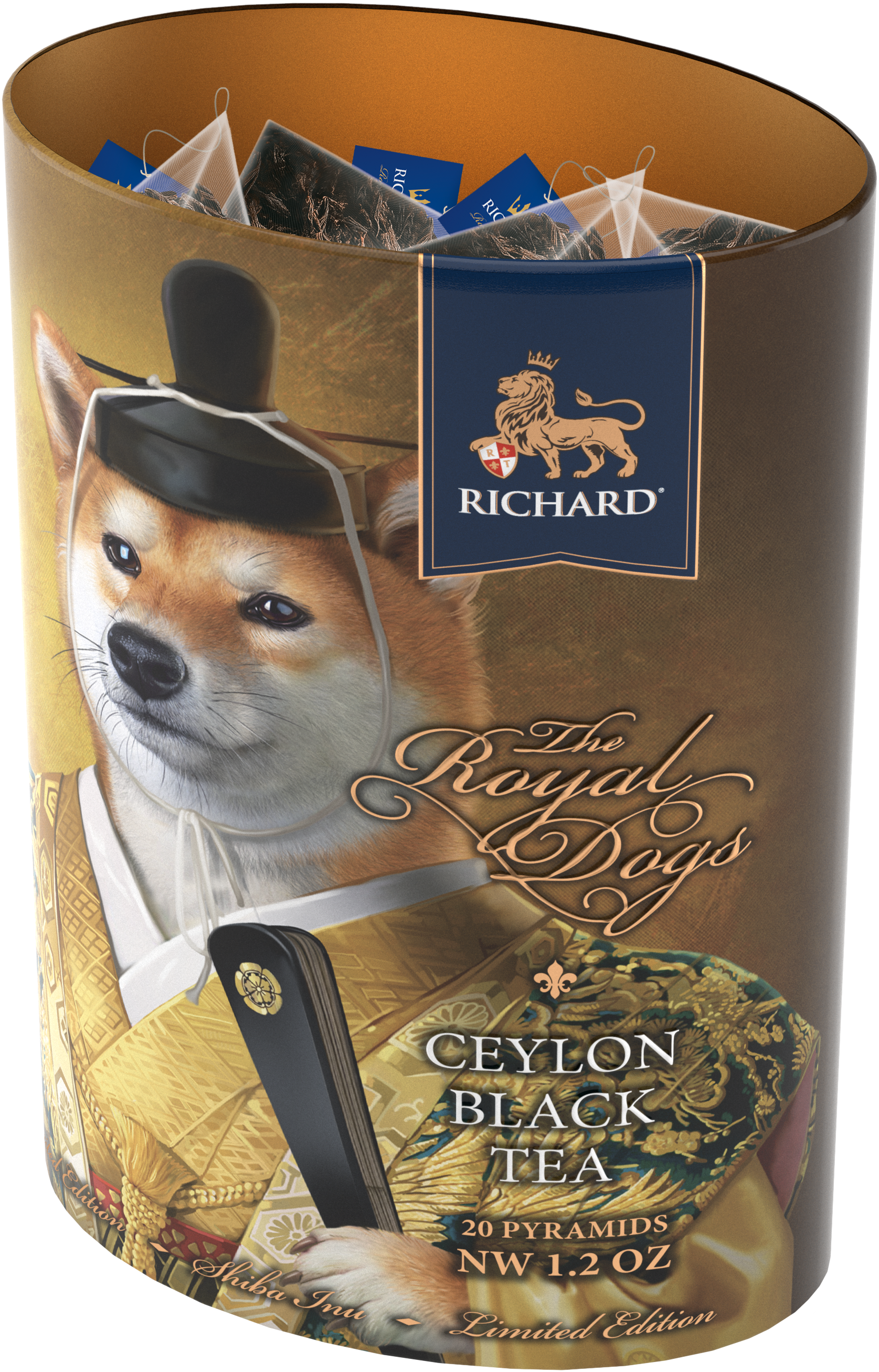 Richard Royal kutyák, fekete tea, 34g, 20 piramis-filter, Shiba Inu - RichardTeavn - vásároljon a 2990.00 Ft