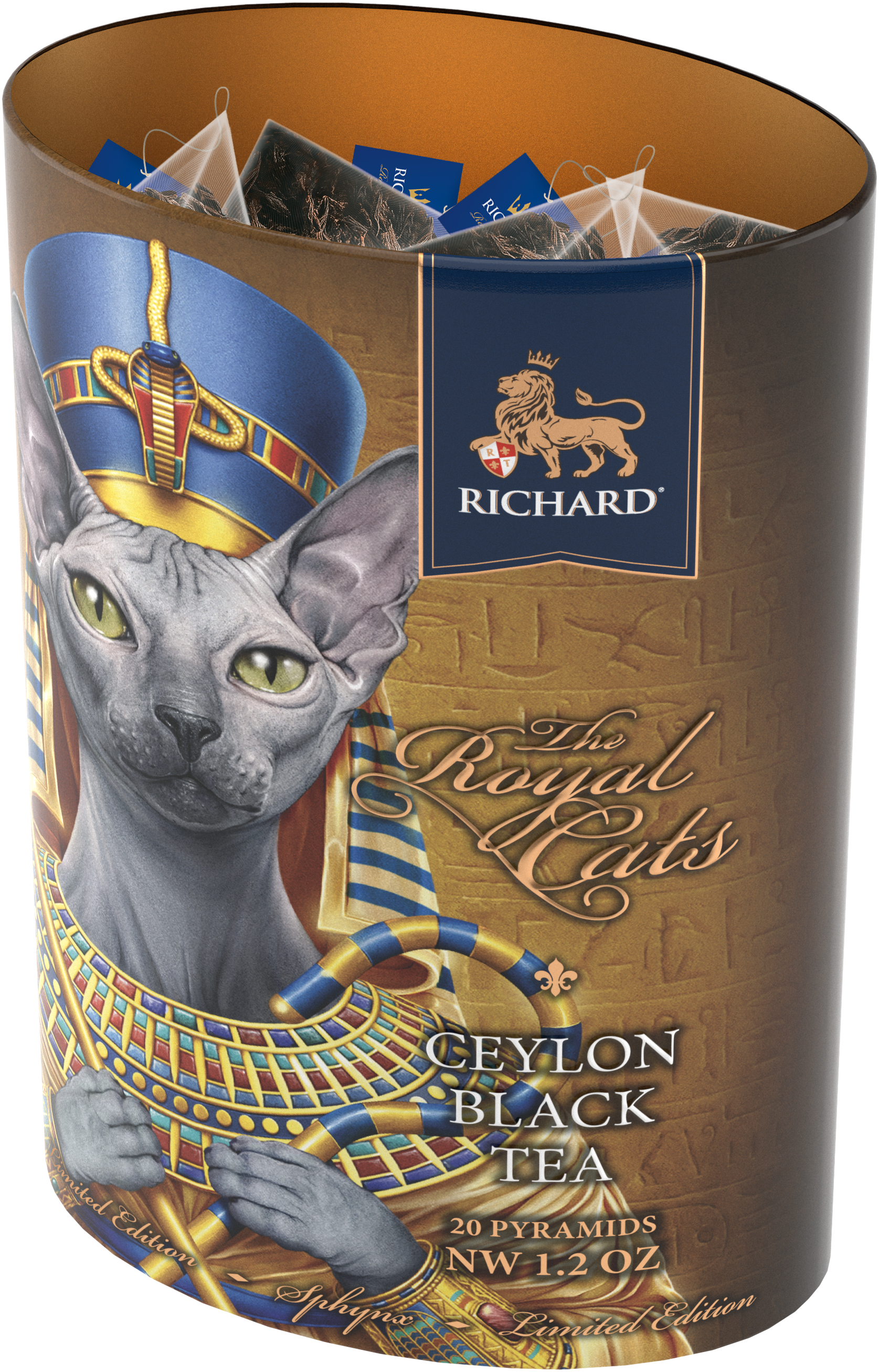 Richard Royal Macskák, fekete tea, 34g, 20 piramis-filterben, Sphynx - RichardTeavn - vásároljon a 2990.00 Ft