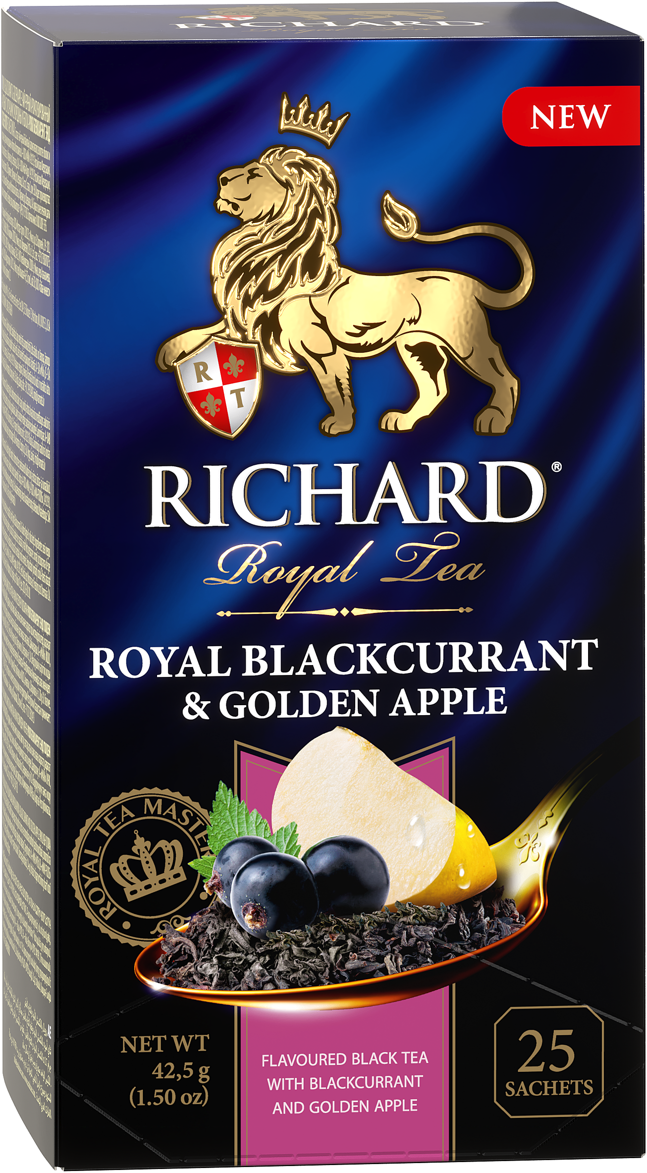 Richard Royal Feketeribizli & Golden alma, ízesített fekete tea, 25 filter x 1,7g