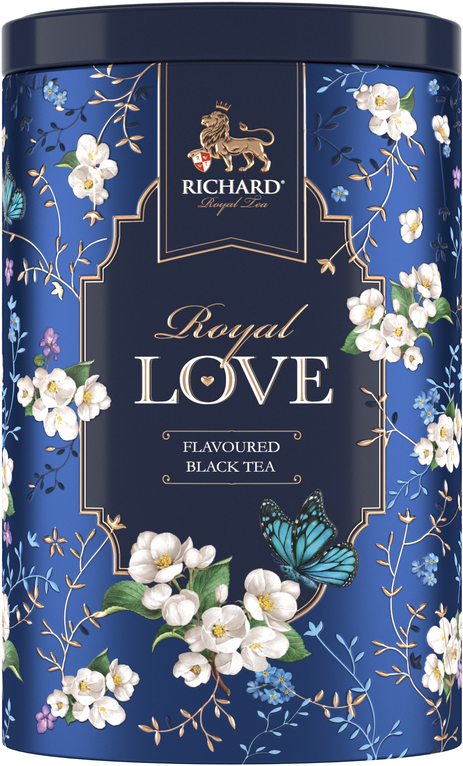 Royal Szerelem ízesített fekete tea, szálas, 80g, BLUE fémdobozban - RichardTeavn - vásároljon a 2990.00 Ft