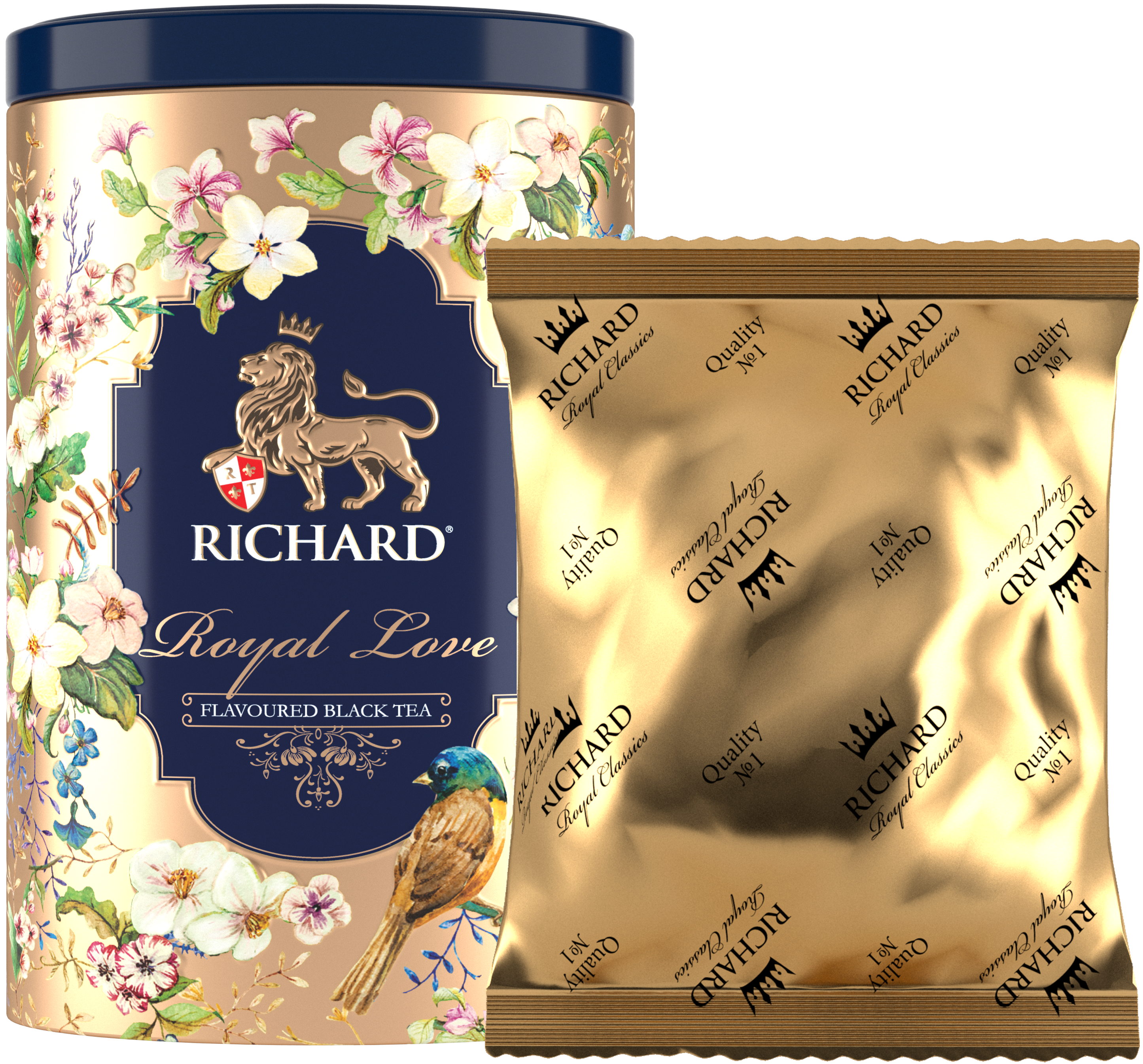 Richard Royal Szerelem ízesített fekete tea, szálas, 2x80g GOLD DUOPACK fémdobozban