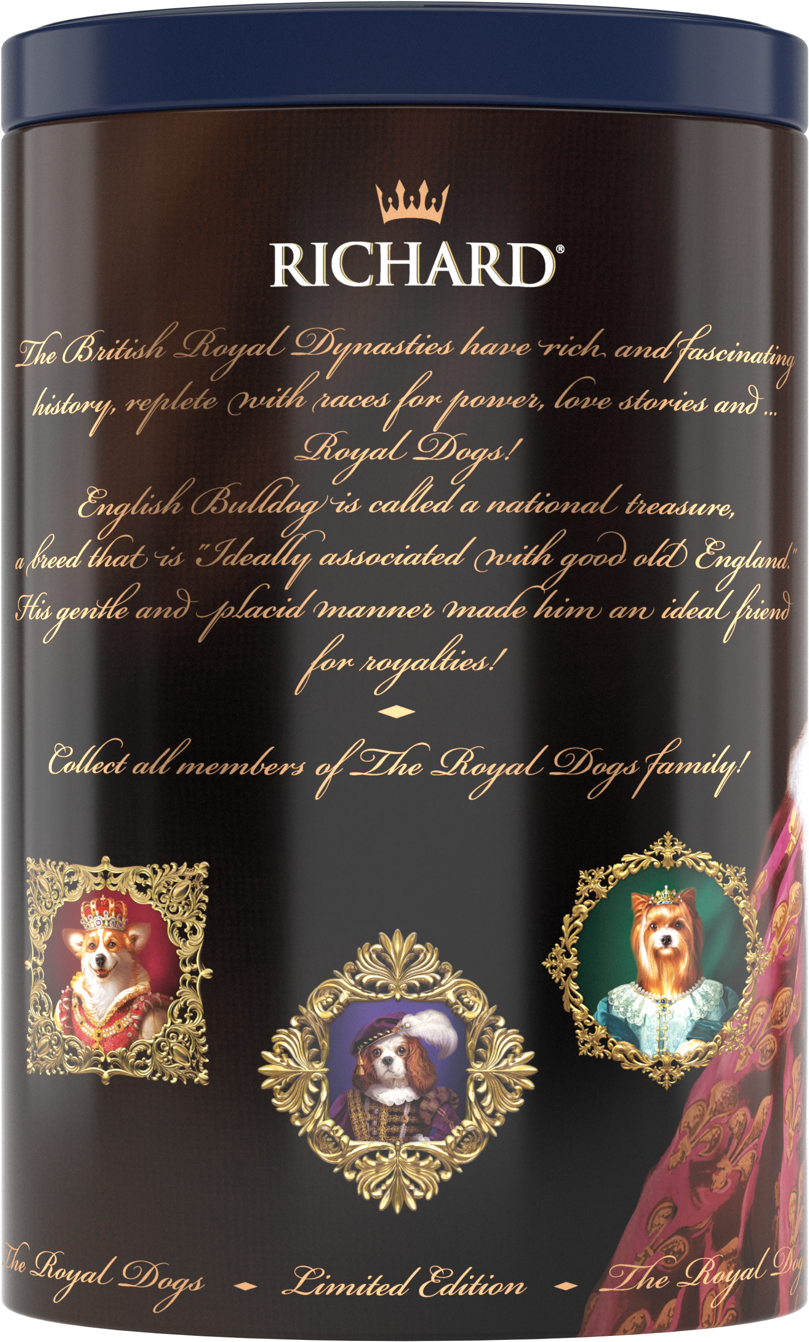 Richard Royal Kutyák, fekete tea, 34g, 20 piramis-filter, fémdoboz, Bulldog - RichardTeavn - vásároljon a 2990.00 Ft