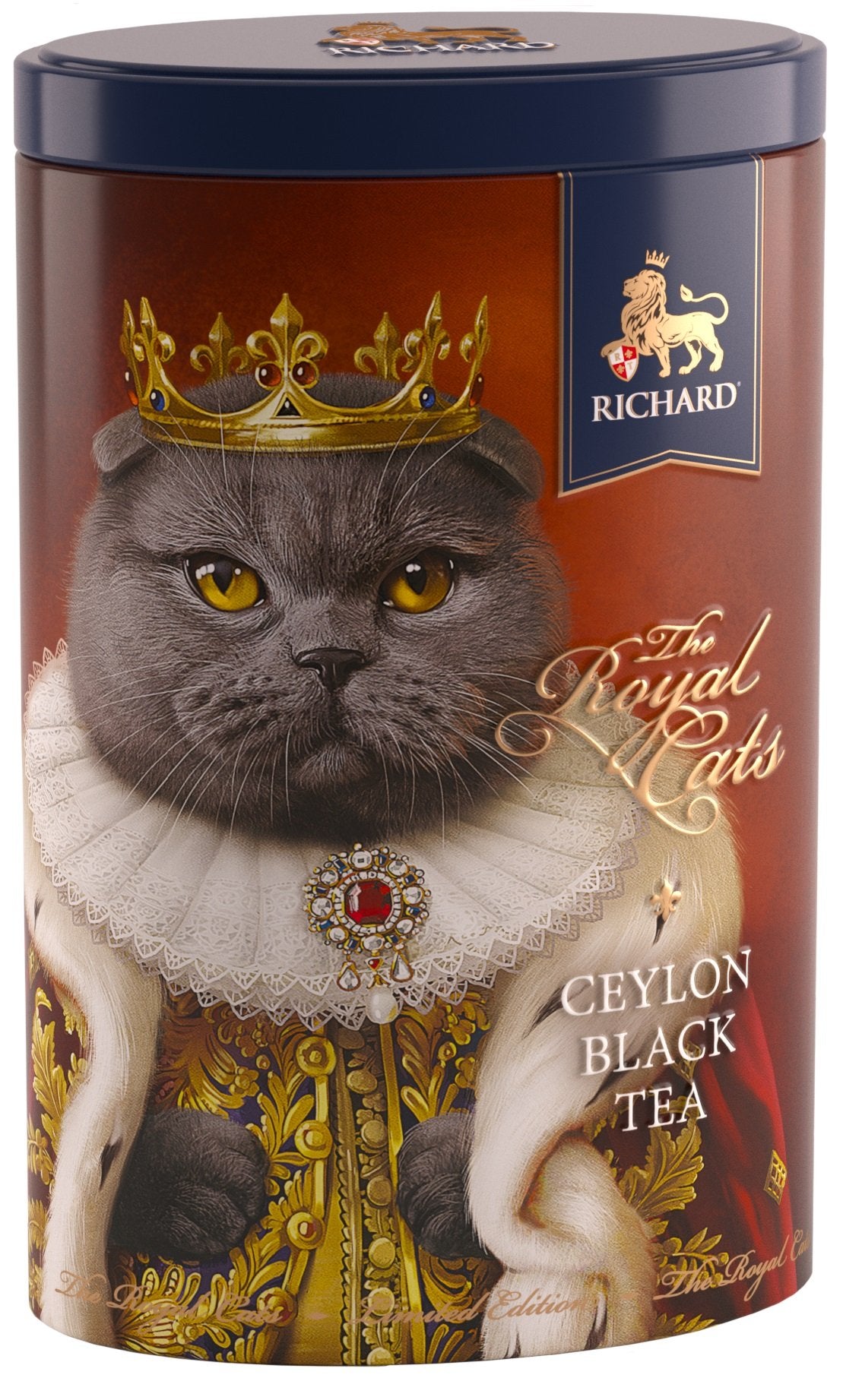 A Királyi Macskák fekete tea, szálas, 80g, A Skót lógófülű fémdoboz - RichardTeavn - vásároljon a 2990.00 Ft