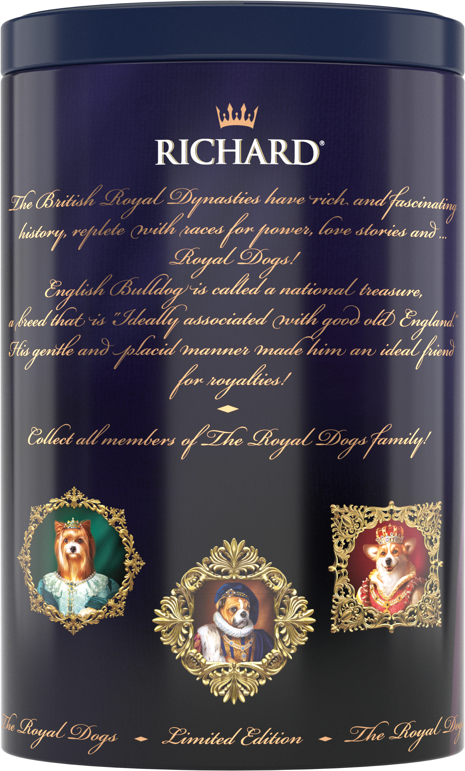 Richard Royal Kutyák, fekete tea, 34g, 20 piramis-filter, fémdoboz, Spániel - RichardTeavn - vásároljon a 2990.00 Ft