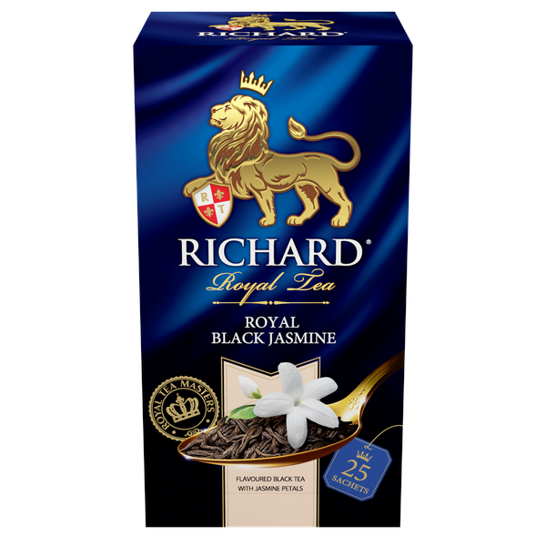 Richard Royal Fekete Jázmin, ízesített fekete tea, filteres, 25x1,8g - RichardTeavn - vásároljon a 899.00 Ft