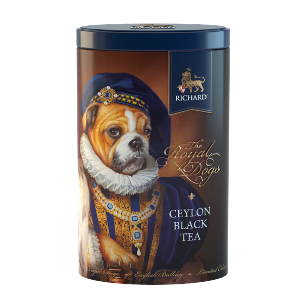 Richard Royal Kutyák szett 3+1 grátisz, prémium tea fémdobozban, Spaniel + Corgi + Yorkshire + Bulldog