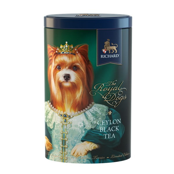 A Királyi Kutyák fekete tea, szálas, 80g, A Yorkshire Terrier fémdoboz - RichardTeavn - vásároljon a 2990.00 Ft