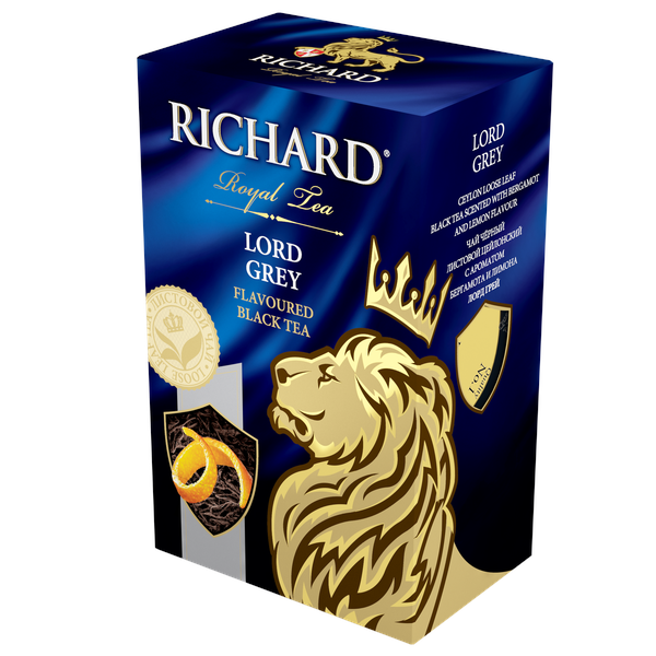 Lord Grey fekete, ízesített, szálas tea, 90g - RichardTeavn - vásároljon a 990.00 Ft