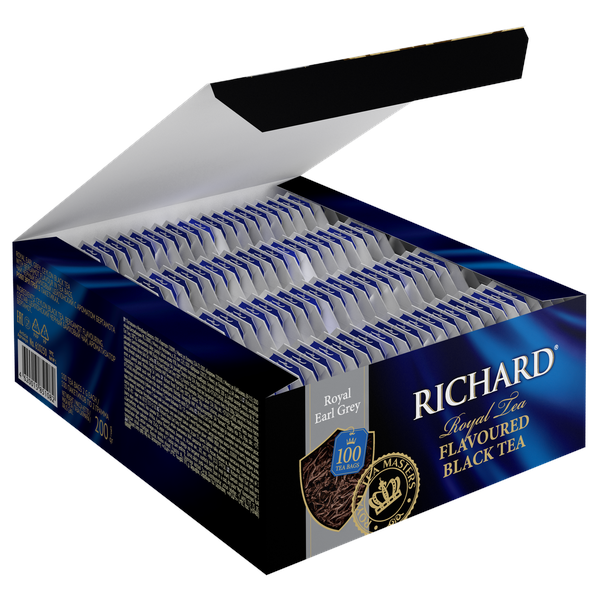 Royal Earl Grey ízesített fekete tea, filteres, 100x2g - RichardTeavn - vásároljon a 2190.00 Ft