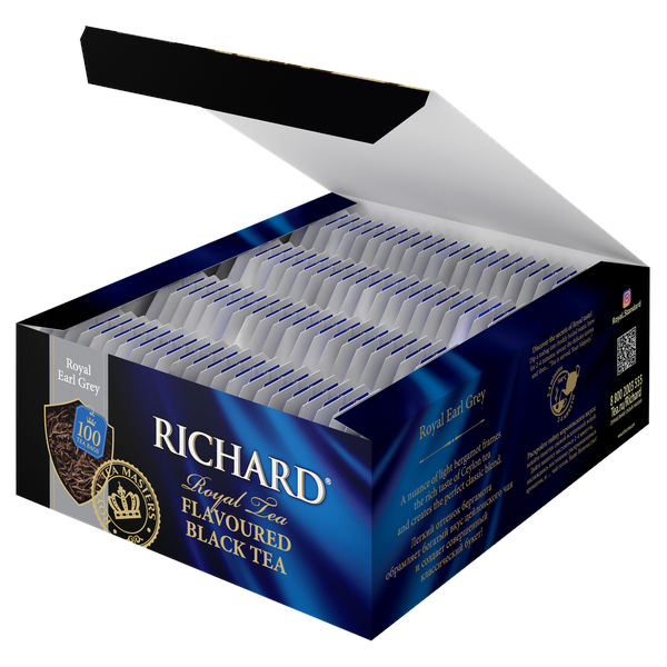 Royal Earl Grey ízesített fekete tea, filteres, 100x2g - RichardTeavn - vásároljon a 2190.00 Ft